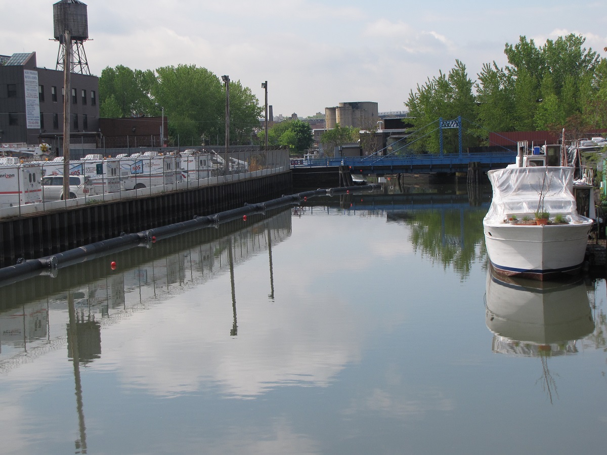 Upper Gowanus Canal at Carroll Street where some of the highest sediment contamination is found.
