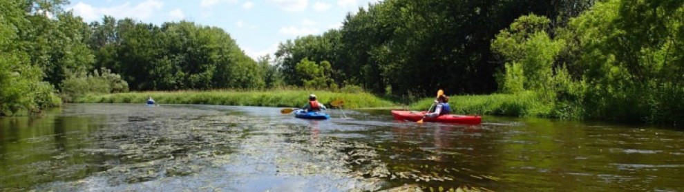 Kayakers in the Kalamazoo River