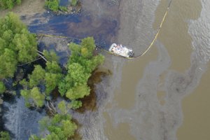 Two days after the spill occurred, oil had spread nearly 100 miles downriver, and carried into forested batture habitat making oil recovery and cleanup difficult.