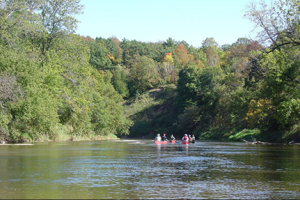 Canoeing the Sheboygan River in the fall. (Deb Beyer, University of Wisconsin)